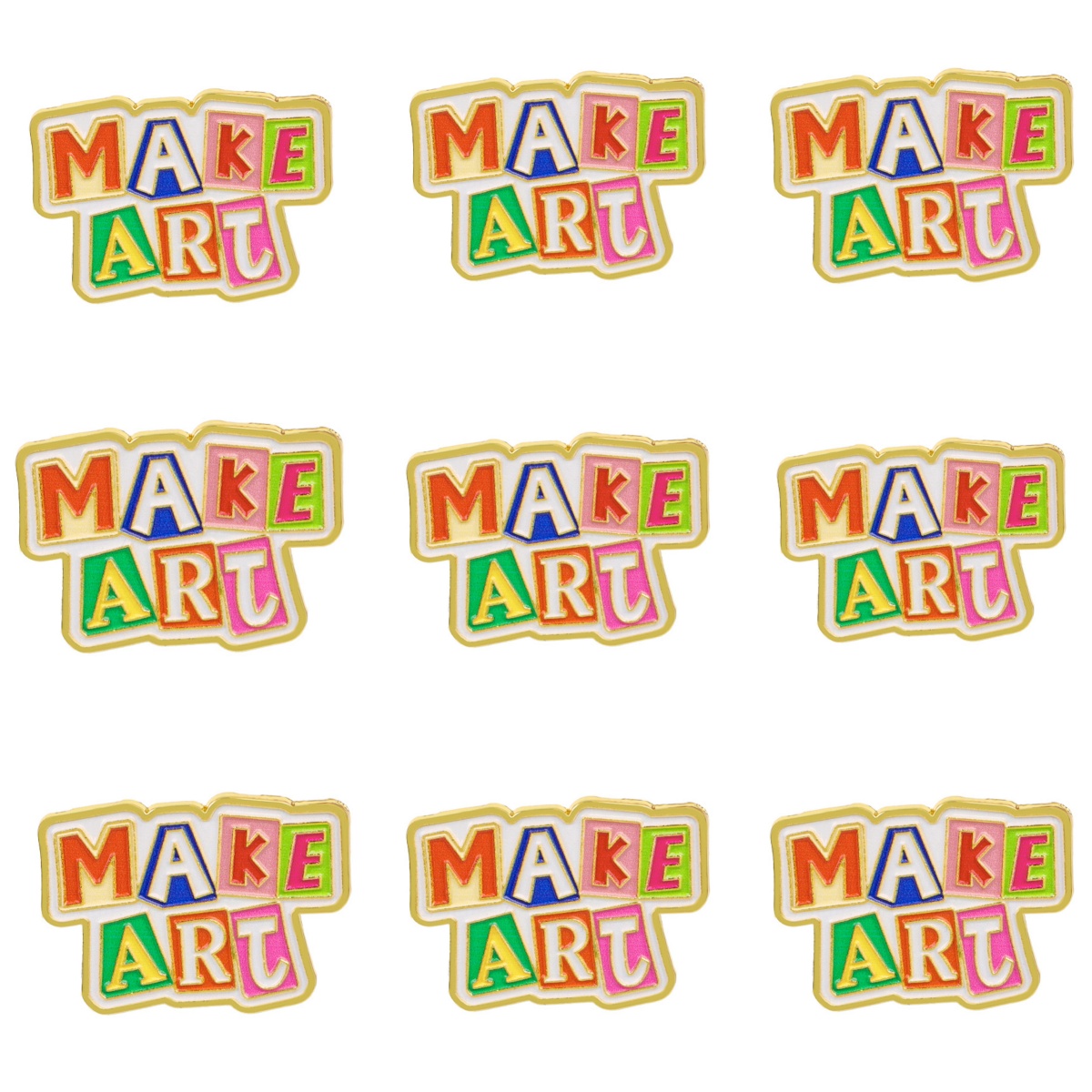 Jewelry Making Quotes - 9-teiliges MAKE ART Emaille-Pin-Set, kreative Zitat-Broschen