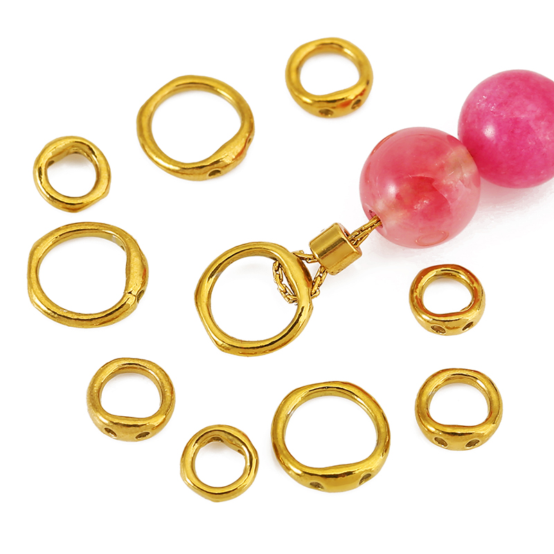 Jewelry Making Pieces - 30 Stück 5/6/8mm Edelstahl-Perlenzubehör, Halskettenverschlüsse, Doppelloch-Endverbinder,