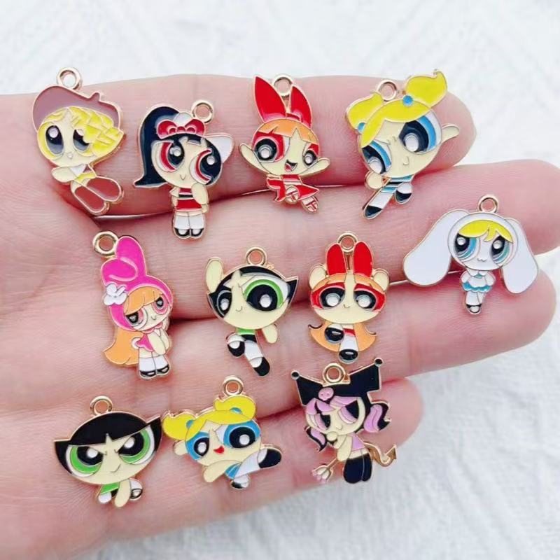 Jewelry Making Factory - 10 Stück Legierung Öl-Tropfen-Cartoon-Mädchen-Anhänger, DIY Schmuckherstellung