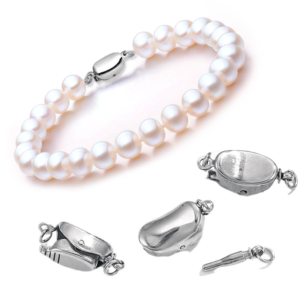 Jewelry Making With Beads - 5-teilige Halskettenschnallen aus Titanstahl, Edelstahl-Sattelschnalle, rostfrei,