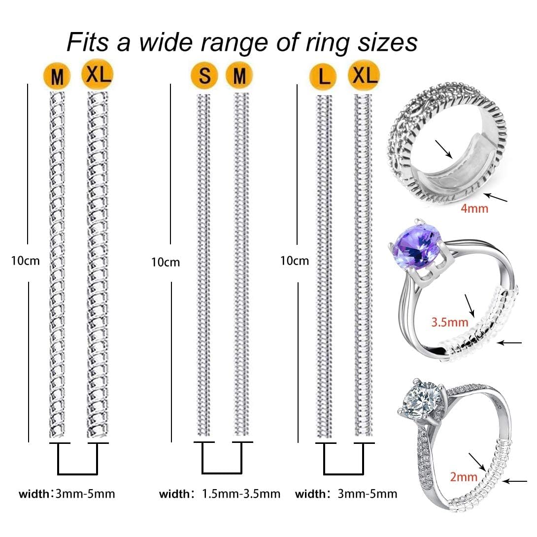 Jewelry Making Tools - 6 Stück/Set Transparente Spiralring-Größenversteller mit Federmechanismus