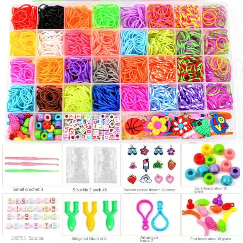 Jewelry Making Pieces - 4300+ Stück 32-Farben-Set mit leuchtenden Gummibändern