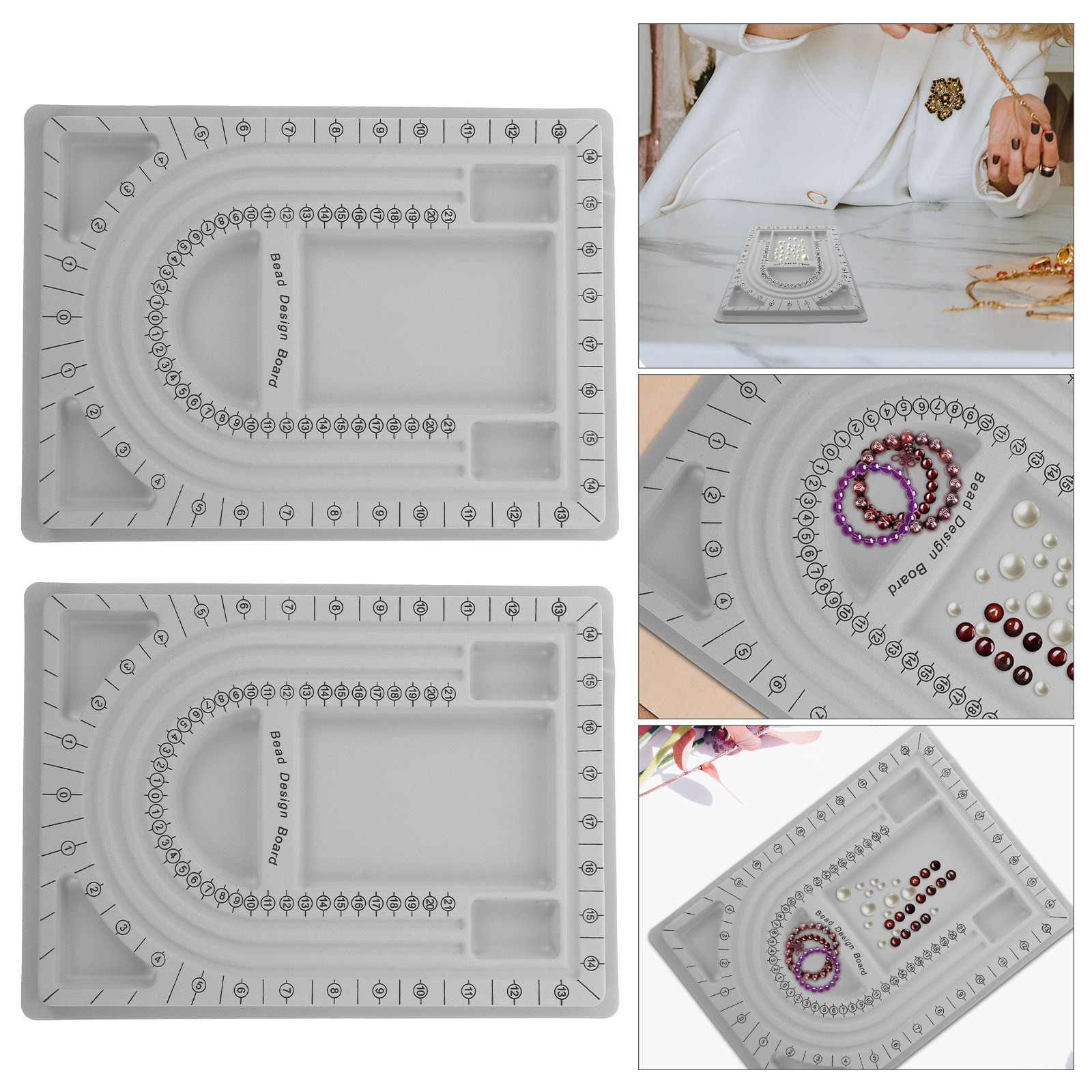 Jewelry Making With Beads - 2er-Set Perlen-Designbrett Schmuckherstellungstablett für Halsketten Armbänder