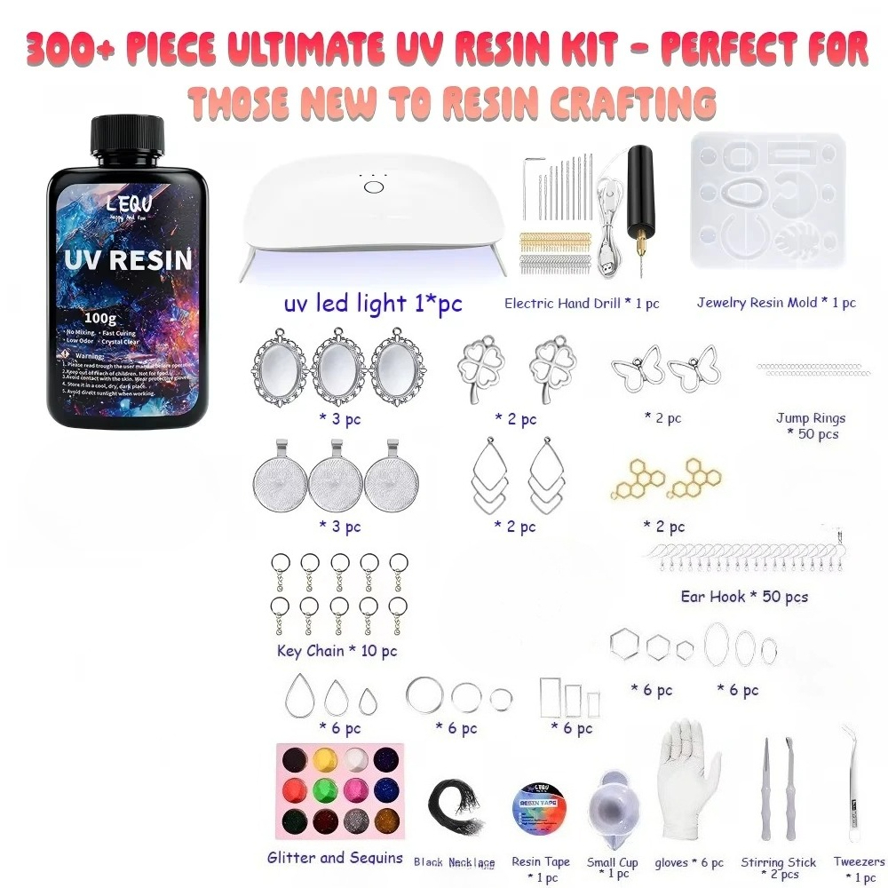 300-teiliges UV-Harz-Set, 100g – Jewelry Making Light Bewertung und Preis
