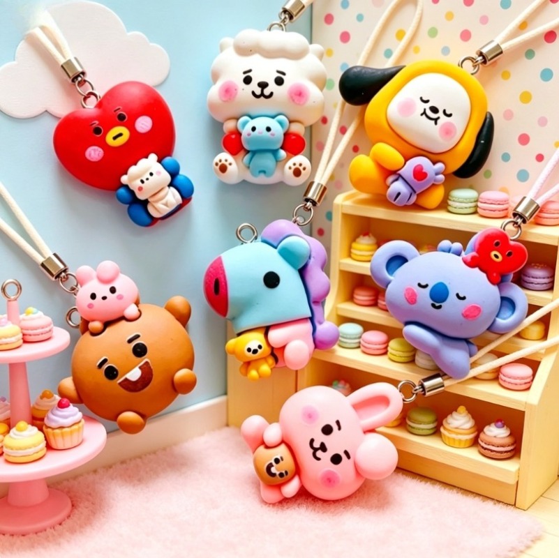 7 Stück BT21 Harz-Cartoon-Anhä – Jewelry Making Factory Bewertung und Preis
