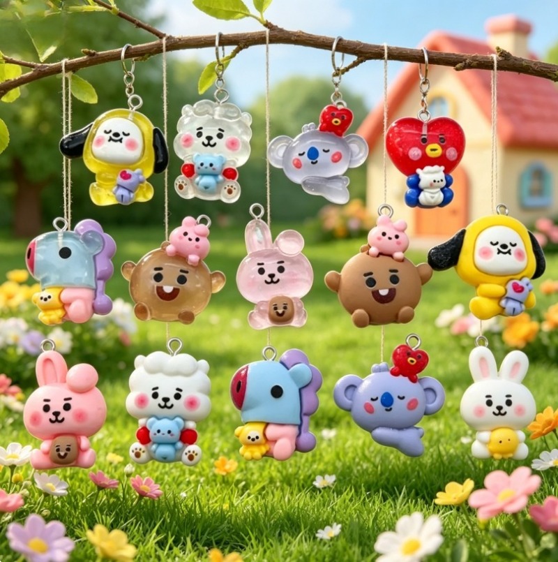 7 Stück BT21 Harz-Cartoon-Anhä – Jewelry Making Factory Bewertung und Preis